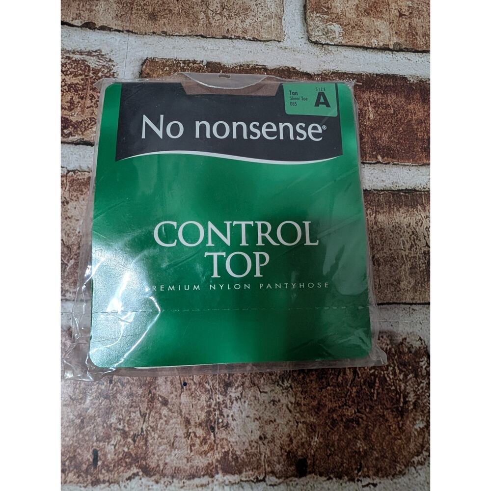 Vintage No Nonsense Control Top Pantyhose In Tan Size A Sheer Toe Nylons VTG